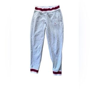 Champion Gray Jogger Sweatpants with Stripe Waistband